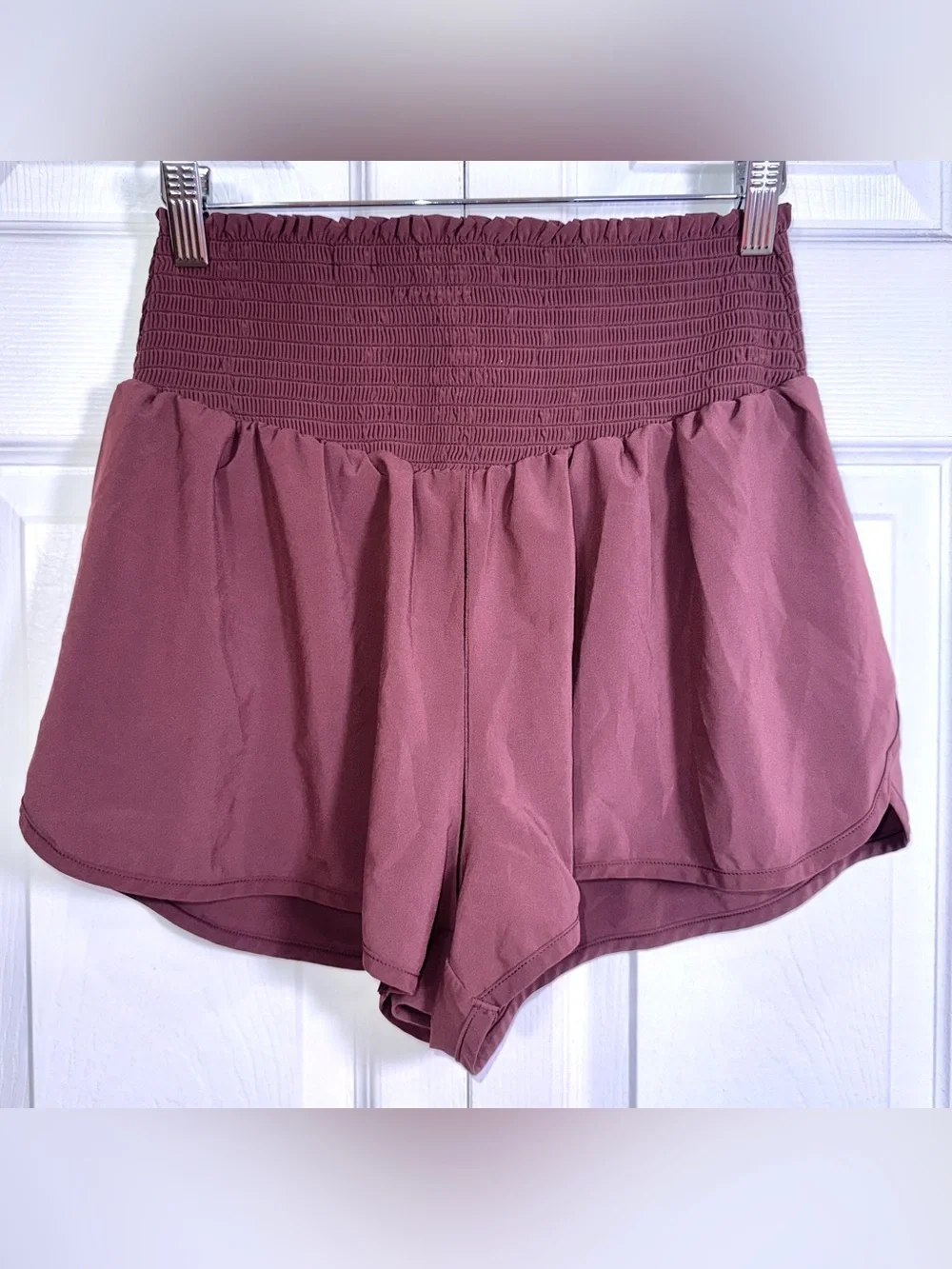 OFFLINE by Aerie Real Me High Waisted Smocked Flowy Shorts Mauve Size Medium